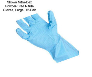 Showa Nitra-Dex Powder-Free Nitrile Gloves, Large, 12-Pair