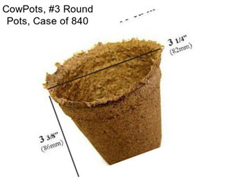 CowPots, #3 Round Pots, Case of 840