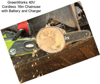 GreenWorks 40V Cordless 16in Chainsaw with Battery and Charger