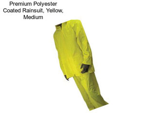 Premium Polyester Coated Rainsuit, Yellow, Medium