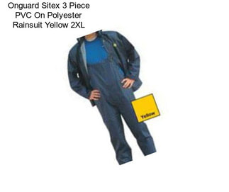 Onguard Sitex 3 Piece PVC On Polyester Rainsuit Yellow 2XL