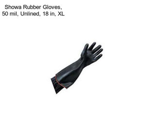 Showa Rubber Gloves, 50 mil, Unlined, 18 in, XL