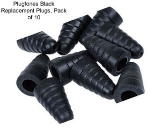 Plugfones Black Replacement Plugs, Pack of 10