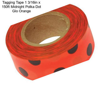 Tagging Tape 1 3/16in x 150ft Midnight Polka Dot Glo Orange