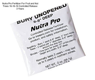 Nutra Pro Fertilizer For Fruit and Nut Trees 16-16-16 Controlled Release 3 Years