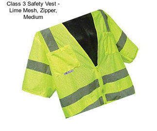 Class 3 Safety Vest - Lime Mesh, Zipper, Medium
