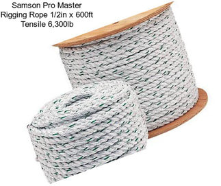 Samson Pro Master Rigging Rope 1/2in x 600ft Tensile 6,300lb