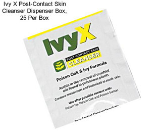 Ivy X Post-Contact Skin Cleanser Dispenser Box, 25 Per Box