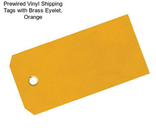 Prewired Vinyl Shipping Tags with Brass Eyelet, Orange