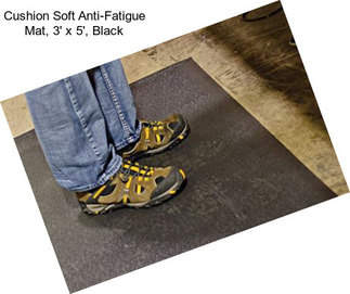 Cushion Soft Anti-Fatigue Mat, 3\' x 5\', Black