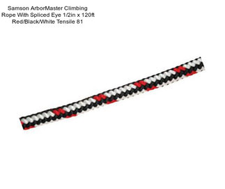 Samson ArborMaster Climbing Rope With Spliced Eye 1/2in x 120ft Red/Black/White Tensile 81
