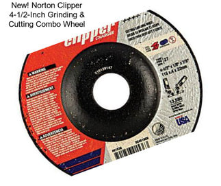 New! Norton Clipper 4-1/2-Inch Grinding & Cutting Combo Wheel