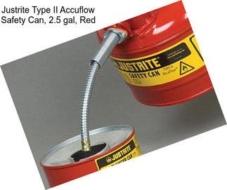Justrite Type II Accuflow Safety Can, 2.5 gal, Red