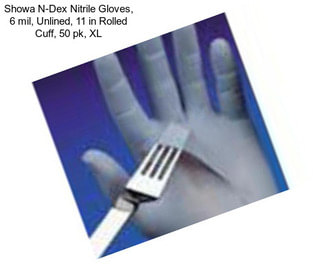 Showa N-Dex Nitrile Gloves, 6 mil, Unlined, 11 in Rolled Cuff, 50 pk, XL