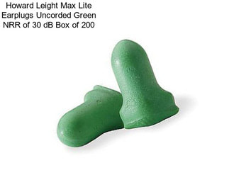 Howard Leight Max Lite Earplugs Uncorded Green NRR of 30 dB Box of 200