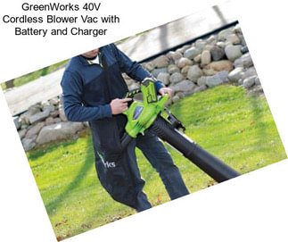 GreenWorks 40V Cordless Blower Vac with Battery and Charger