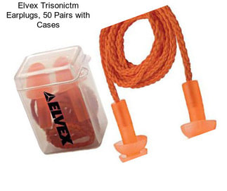 Elvex Trisonictm Earplugs, 50 Pairs with Cases