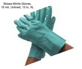 Showa Nitrile Gloves, 15 mil, Unlined, 13 in, XL