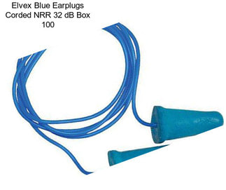 Elvex Blue Earplugs Corded NRR 32 dB Box 100