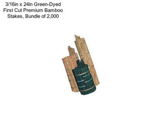 3/16in x 24in Green-Dyed First Cut Premium Bamboo Stakes, Bundle of 2,000