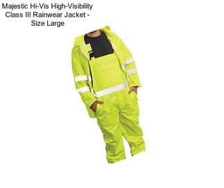 Majestic Hi-Vis High-Visibility Class III Rainwear Jacket - Size Large