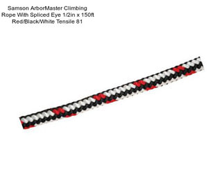 Samson ArborMaster Climbing Rope With Spliced Eye 1/2in x 150ft Red/Black/White Tensile 81