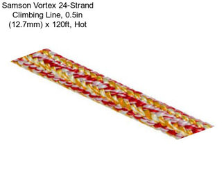 Samson Vortex 24-Strand Climbing Line, 0.5in (12.7mm) x 120ft, Hot