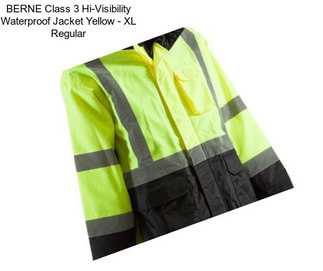 BERNE Class 3 Hi-Visibility Waterproof Jacket Yellow - XL Regular