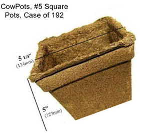 CowPots, #5 Square Pots, Case of 192