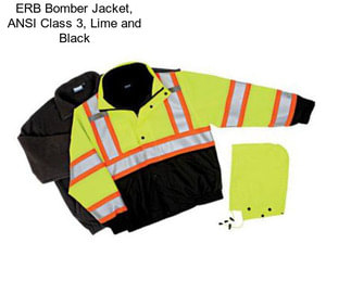 ERB Bomber Jacket, ANSI Class 3, Lime and Black