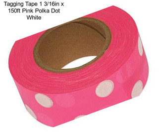 Tagging Tape 1 3/16in x 150ft Pink Polka Dot White