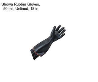 Showa Rubber Gloves, 50 mil, Unlined, 18 in