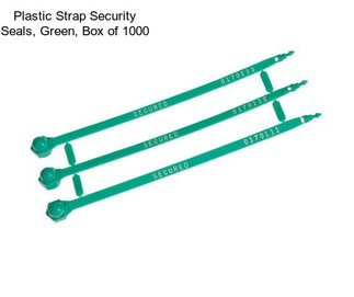 Plastic Strap Security Seals, Green, Box of 1000