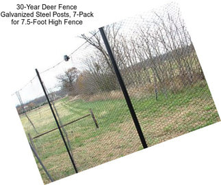 30-Year Deer Fence Galvanized Steel Posts, 7-Pack for 7.5-Foot High Fence