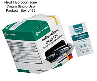 New! Hydrocortisone Cream Single-Use Packets, Box of 25