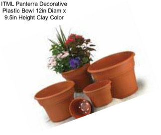 ITML Panterra Decorative Plastic Bowl 12in Diam x 9.5in Height Clay Color
