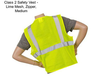 Class 2 Safety Vest - Lime Mesh, Zipper, Medium