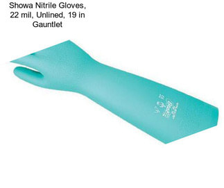 Showa Nitrile Gloves, 22 mil, Unlined, 19 in Gauntlet