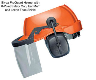 Elvex ProGuard Helmet with 6-Point Safety Cap, Ear Muff and Lexan Face Shield