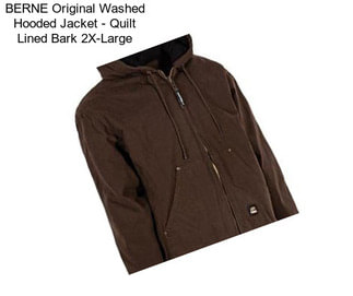 BERNE Original Washed Hooded Jacket - Quilt Lined Bark 2X-Large