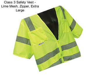 Class 3 Safety Vest - Lime Mesh, Zipper, Extra Large