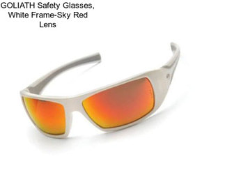 GOLIATH Safety Glasses, White Frame-Sky Red Lens