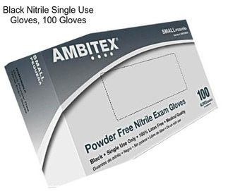 Black Nitrile Single Use Gloves, 100 Gloves