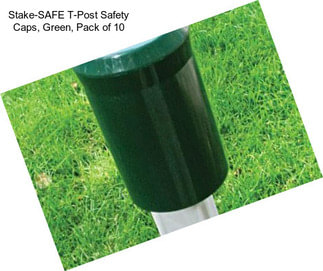 Stake-SAFE T-Post Safety Caps, Green, Pack of 10