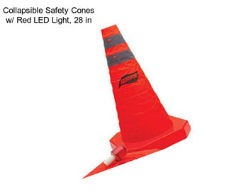 Collapsible Safety Cones w/ Red LED Light, 28 in