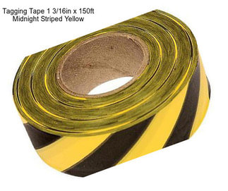 Tagging Tape 1 3/16in x 150ft Midnight Striped Yellow