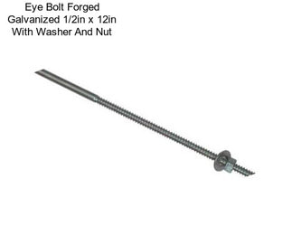 Eye Bolt Forged Galvanized 1/2in x 12in With Washer And Nut