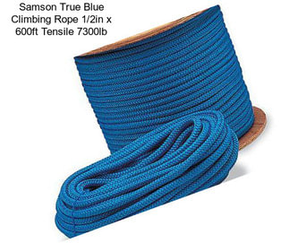 Samson True Blue Climbing Rope 1/2in x 600ft Tensile 7300lb