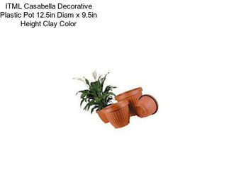 ITML Casabella Decorative Plastic Pot 12.5in Diam x 9.5in Height Clay Color