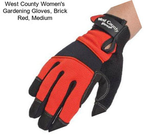 West County Women\'s Gardening Gloves, Brick Red, Medium